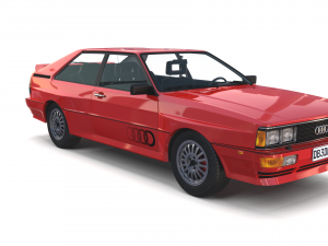 1981 audi coupe quattro with interior red Modelo 3D