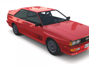 1981 audi coupe quattro with interior red Modelo 3D