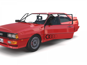 1981 audi coupe quattro with interior red Modelo 3D