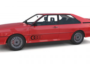 1981 audi coupe quattro with interior red Modelo 3D