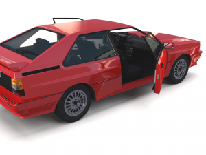 1981 audi coupe quattro with interior red Modelo 3D