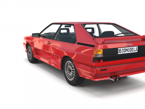 1981 audi coupe quattro with interior red Modelo 3D