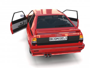 1981 audi coupe quattro with interior red Modelo 3D