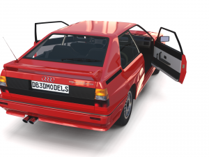 1981 audi coupe quattro with interior red Modelo 3D