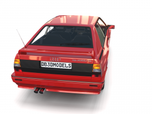 1981 audi coupe quattro with interior red Modelo 3D