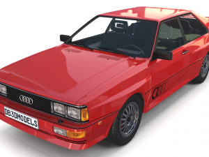 1981 audi coupe quattro with interior red Modelo 3D