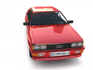 1981 audi coupe quattro with interior red Modelo 3D