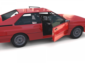 1981 audi coupe quattro with interior red Modelo 3D