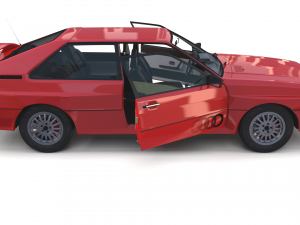 1981 audi coupe quattro with interior red Modelo 3D