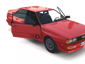 1981 audi coupe quattro with interior red Modelo 3D