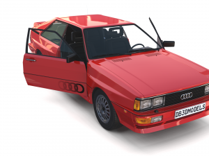 1981 audi coupe quattro with interior red Modelo 3D