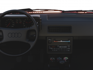 1981 audi coupe quattro with interior red Modelo 3D