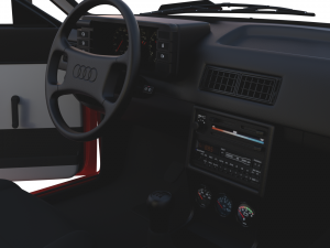 1981 audi coupe quattro with interior red Modelo 3D