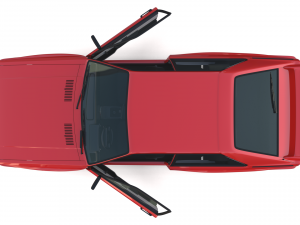 1981 audi coupe quattro with interior red Modelo 3D
