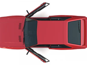 1981 audi coupe quattro with interior red 3D Model