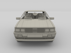 1981 audi coupe quattro with interior red Modelo 3D
