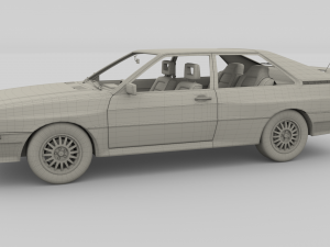 1981 audi coupe quattro with interior red Modelo 3D