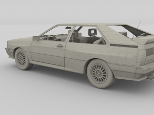 1981 audi coupe quattro with interior red Modelo 3D