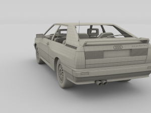 1981 audi coupe quattro with interior red Modelo 3D