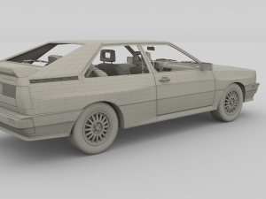 1981 audi coupe quattro with interior red Modelo 3D