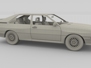 1981 audi coupe quattro with interior red Modelo 3D