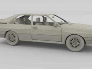 1981 audi coupe quattro with interior red 3D Model