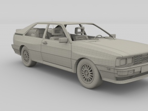 1981 audi coupe quattro with interior red Modelo 3D