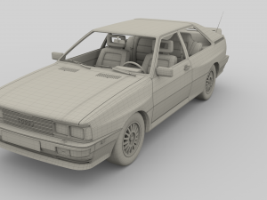 1981 audi coupe quattro with interior red Modelo 3D