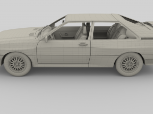 1981 audi coupe quattro with interior red Modelo 3D