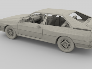 1981 audi coupe quattro with interior red Modelo 3D