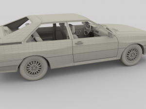 1981 audi coupe quattro with interior red Modelo 3D