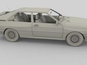 1981 audi coupe quattro with interior red Modelo 3D