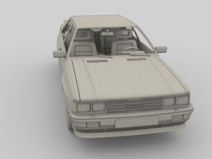 1981 audi coupe quattro with interior red Modelo 3D