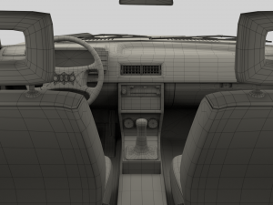 1981 audi coupe quattro with interior red Modelo 3D