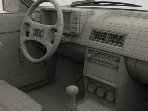 1981 audi coupe quattro with interior red Modelo 3D