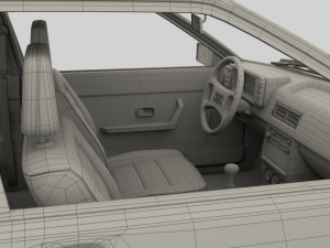 1981 audi coupe quattro with interior red Modelo 3D