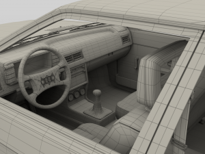 1981 audi coupe quattro with interior red Modelo 3D