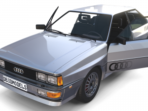 1981 audi coupe quattro with interior silver 3D Model