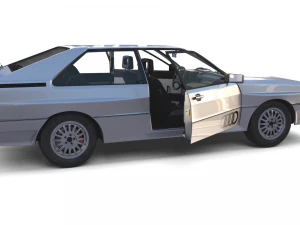 1981 audi coupe quattro with interior silver 3D Model