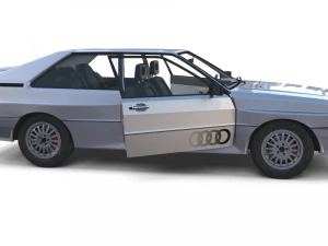 1981 audi coupe quattro with interior silver 3D Model