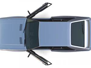1981 audi coupe quattro with interior silver 3D Model