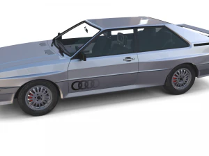 1981 audi coupe quattro with interior silver 3D Model