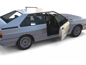 1981 audi coupe quattro with interior silver Modello 3D