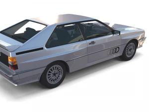 1981 audi coupe quattro with interior silver 3D Model