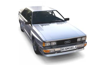 1981 audi coupe quattro with interior silver 3D Model