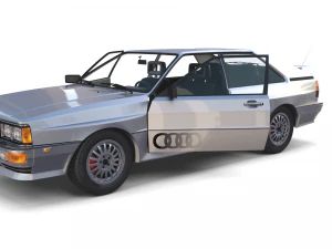 1981 audi coupe quattro with interior silver 3D Model