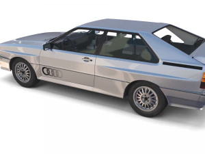 1981 audi coupe quattro with interior silver 3D Model