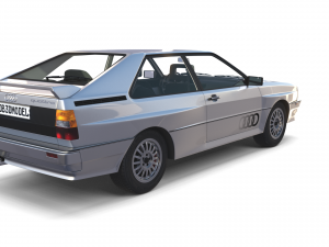 1981 audi coupe quattro with interior silver Modello 3D