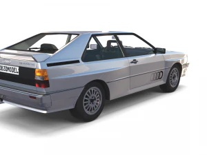 1981 audi coupe quattro with interior silver 3D Model