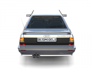 1981 audi coupe quattro with interior silver Modello 3D